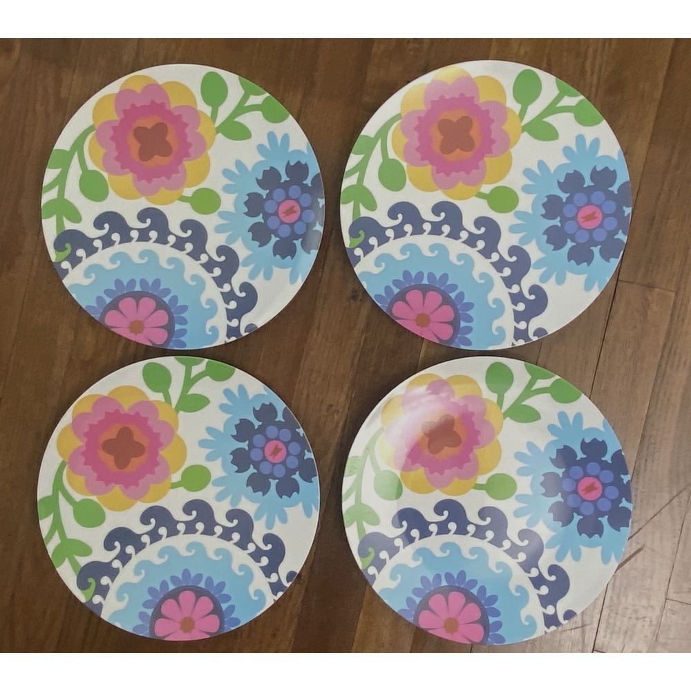French Bull 11 inch Sus Melamine Plates - includes 4 dinner plates‎ - Floral